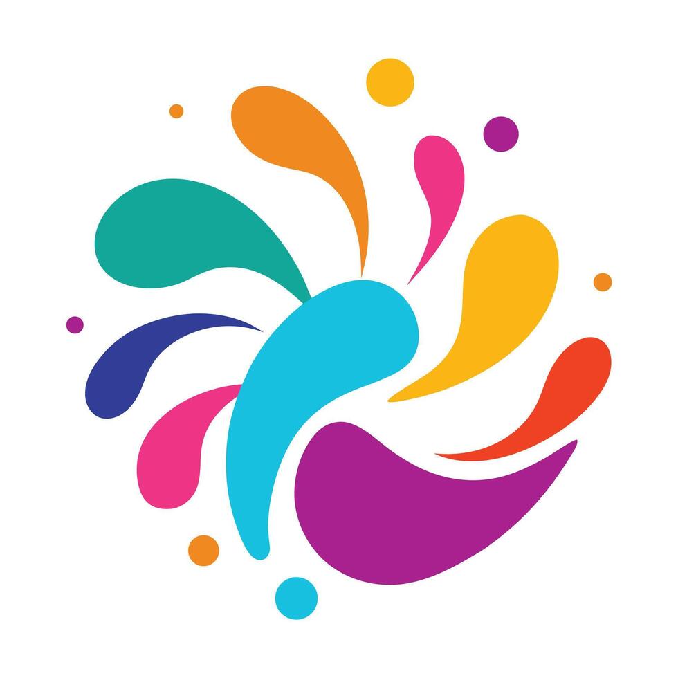 Energetic Splash in Pink Blue Purple and Orange vector
