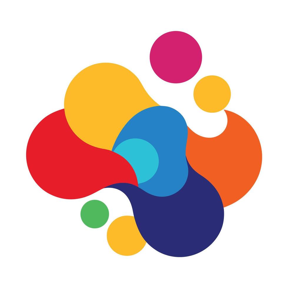 Multilayered Abstract With Rounded Colorful Forms vector