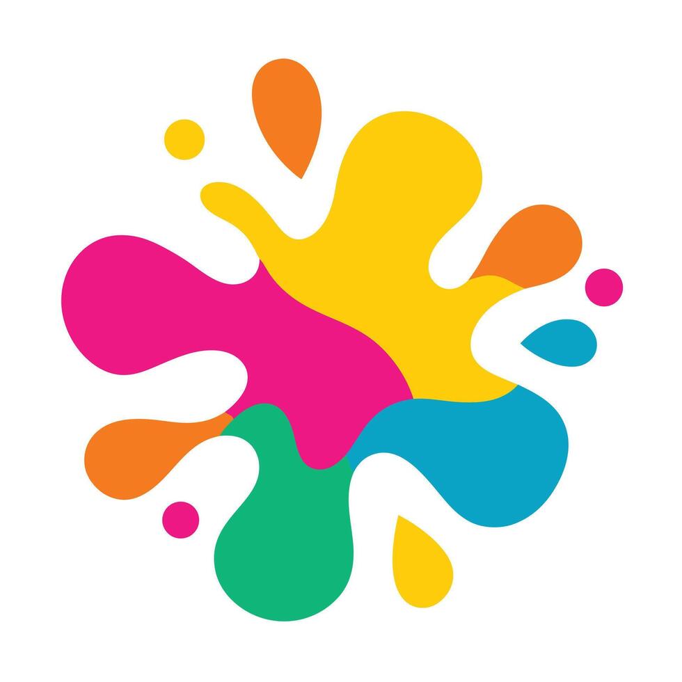 Colorful Fluid Splash of Rounded Abstract Shapes vector