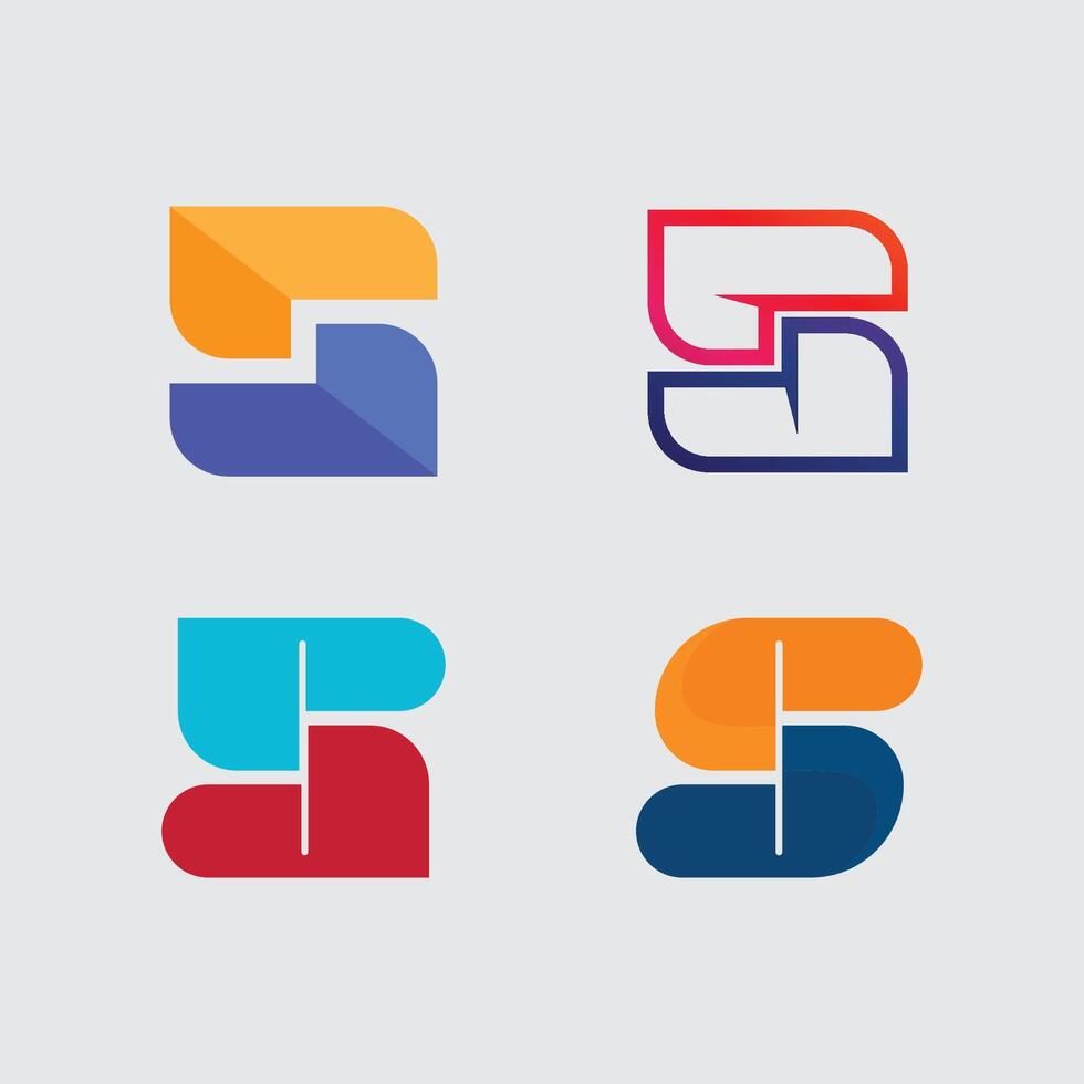 S logo set design and S icon stock image graphic icon identity vector