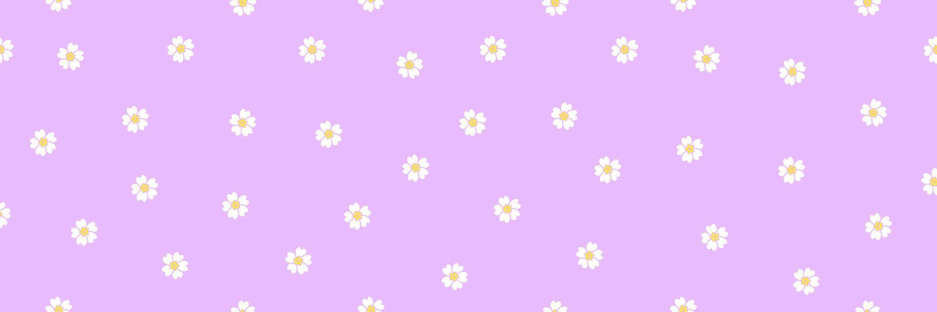 Essence of Spring White Primula Petals on Lilac Web Banner vector