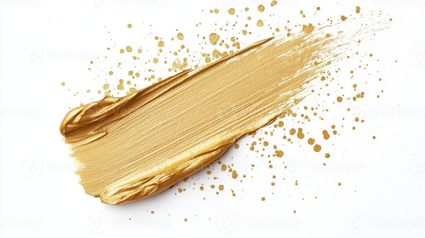 Gold paint smearing across textured surface, creating elegant backdrop with metallic shimmer photo
