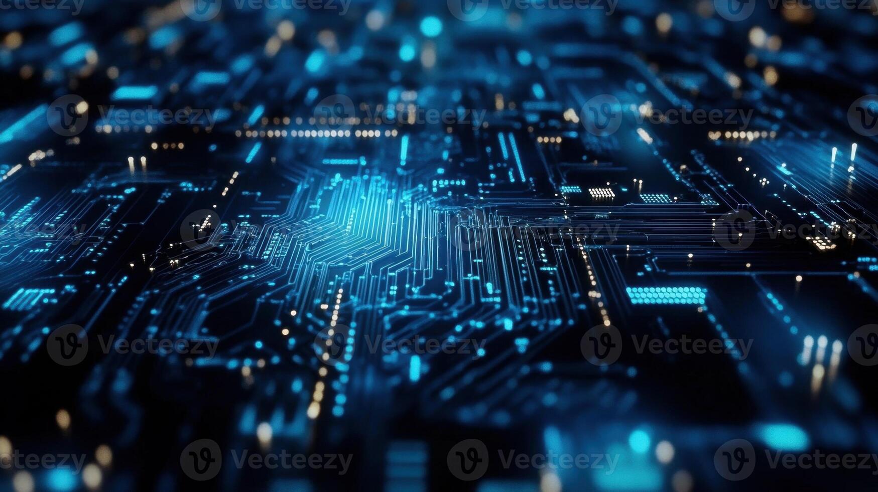 Abstract blue plexus mesh of forming network futuristic landscape a interconnected nodes and lines background photo