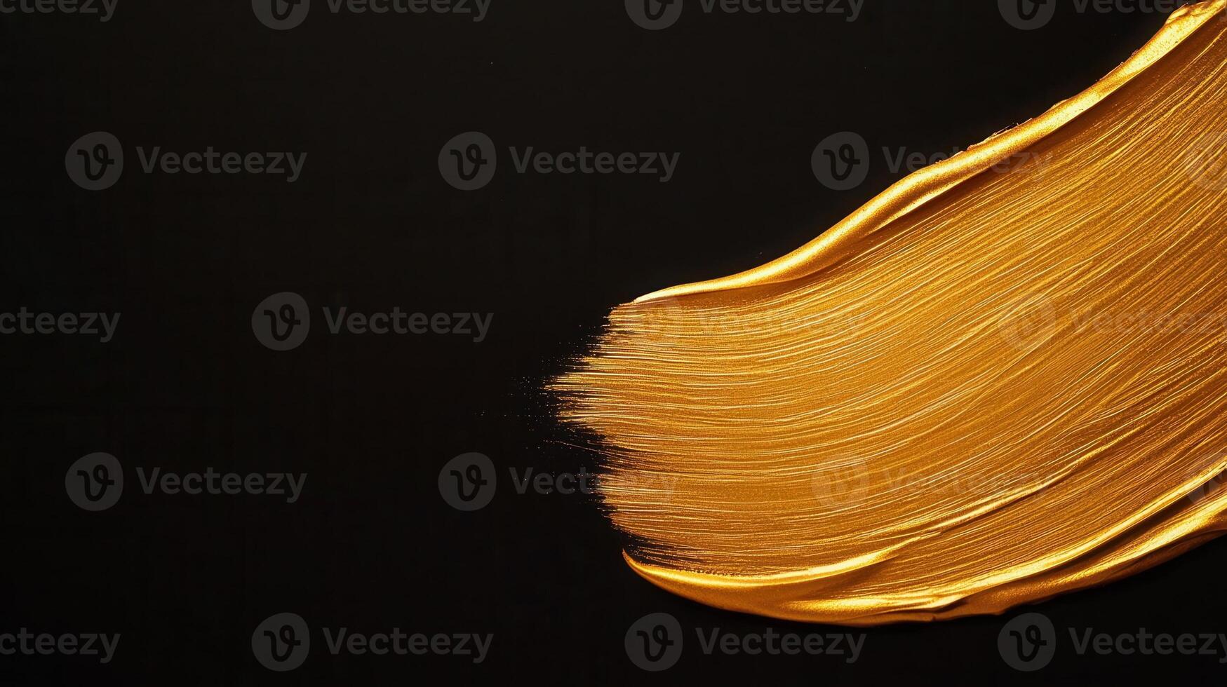 Golden paint elegance stroke splashing across dark surface, representing artistic brush and luxurious graphic design element photo