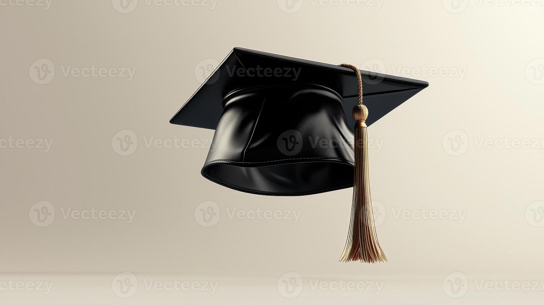 Gold tassel draped over graduation cap, symbolizing academic achievement, milestone, educational success photo