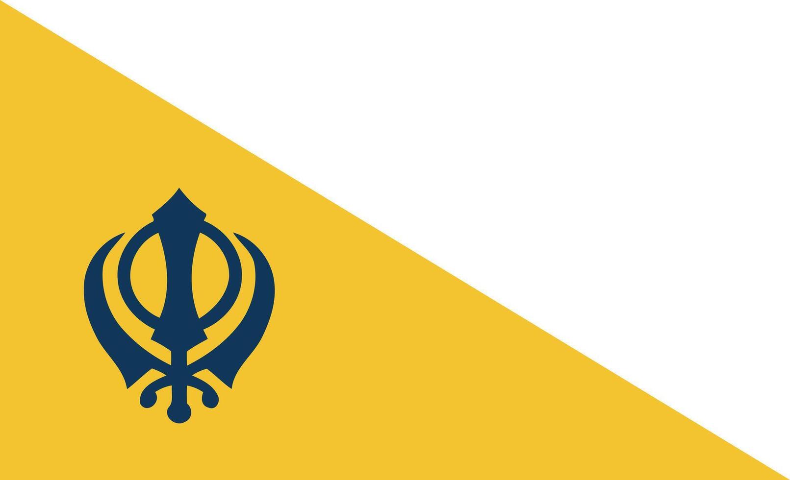 The sikh flag is shown in yellow and blue vector