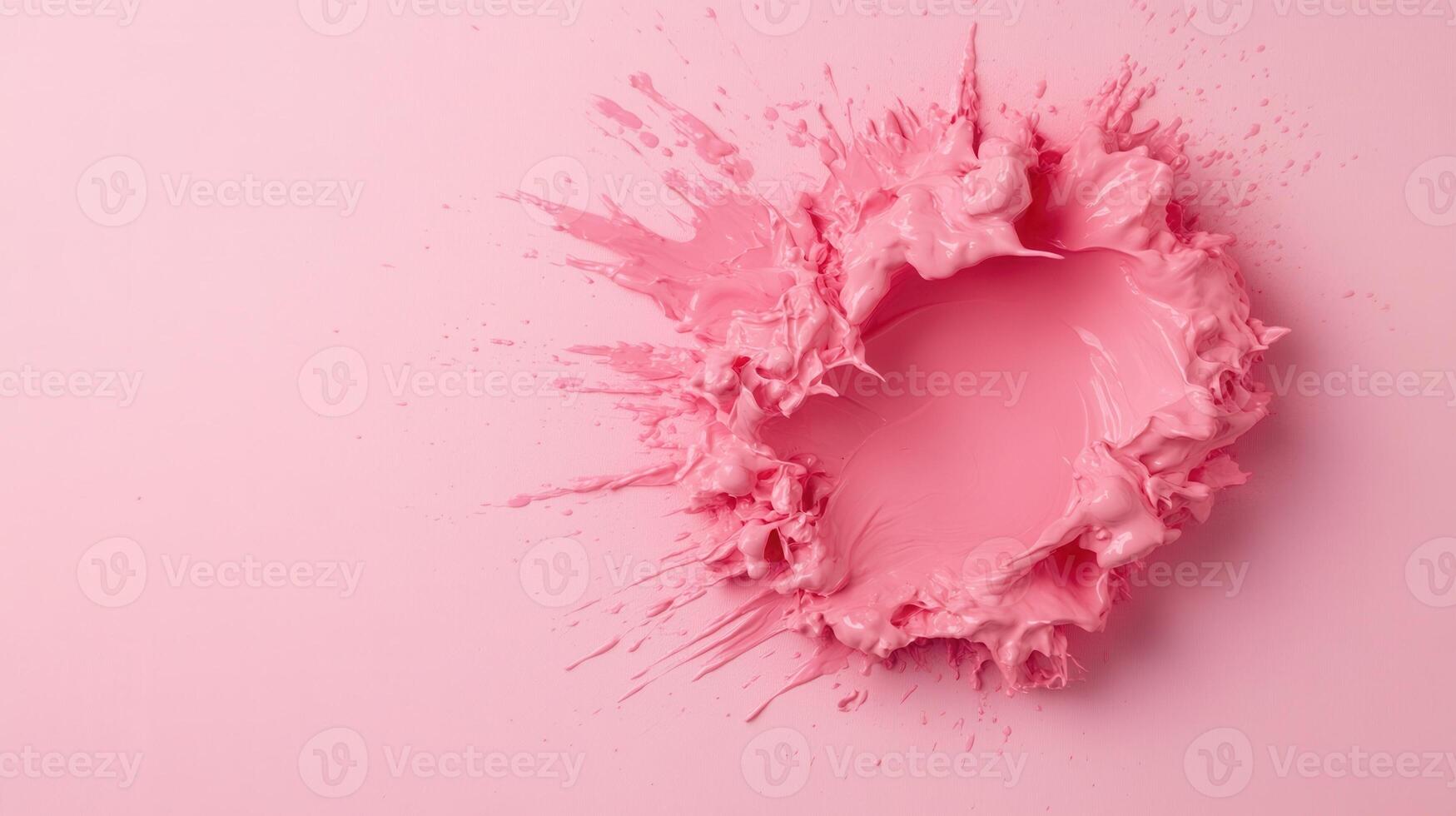 Pink and splashing on a delicate flower, scene a vibrant paint artistic creating with a monochromatic pink background photo