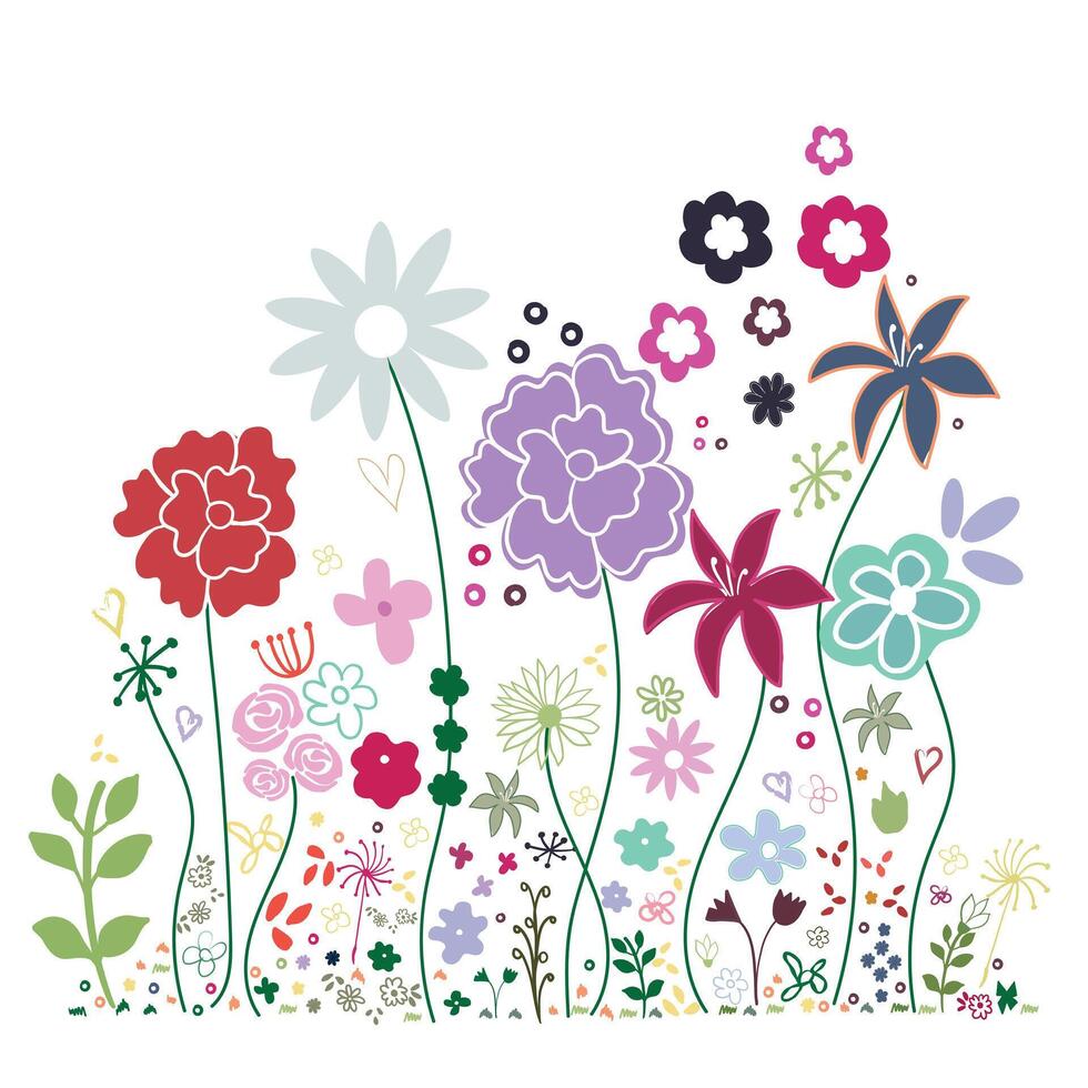 Daisies spring time floral banner design illustration vector
