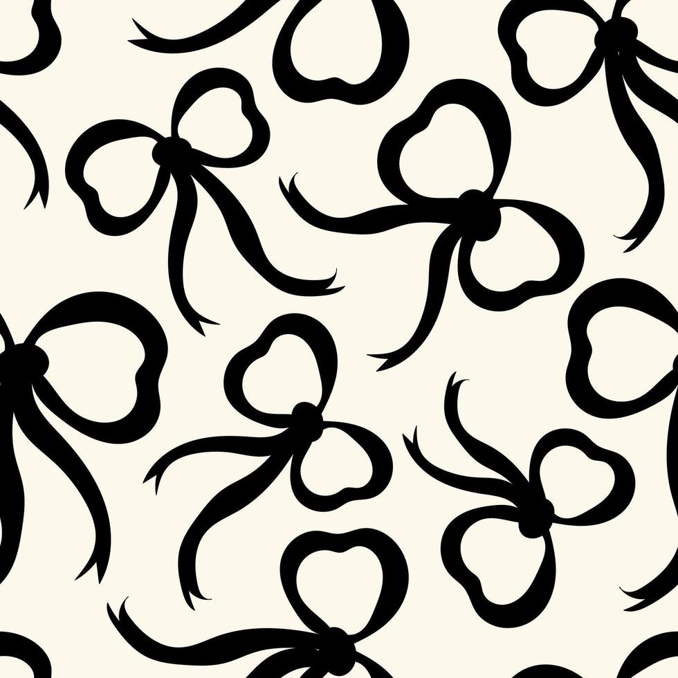 Black bow ties seamless pattern vector