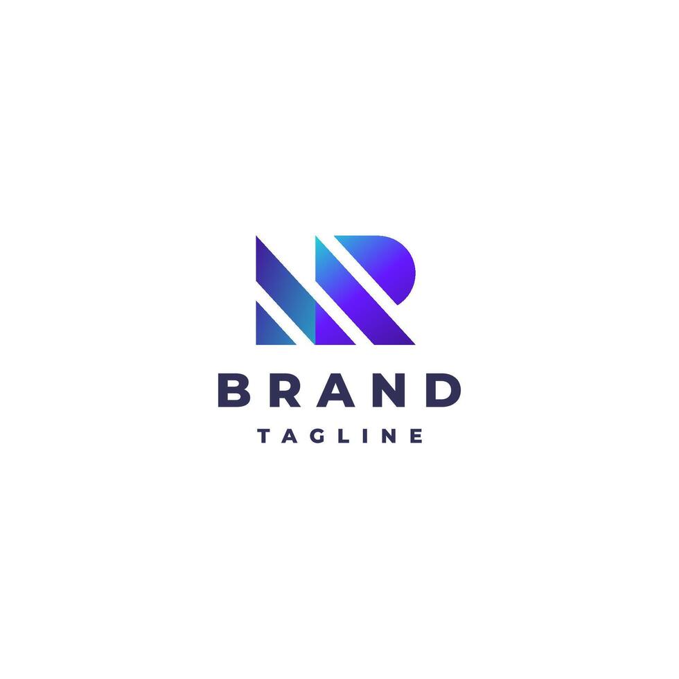 Minimalist Geometric Letters M And R Logo Design. Initials MR Letter In Minimalist Geometric Form Logo Design. vector