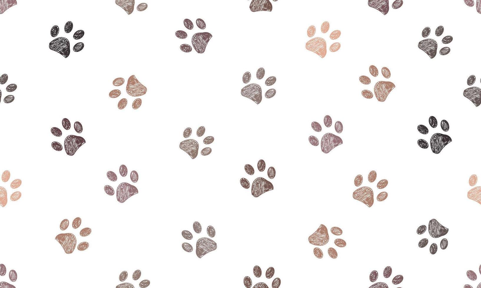 Seamless banner design paw prints vector