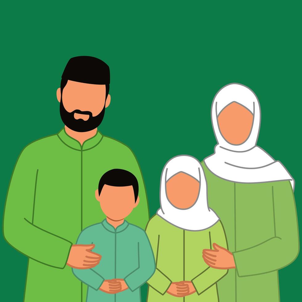 Muslim Family Portrait vector