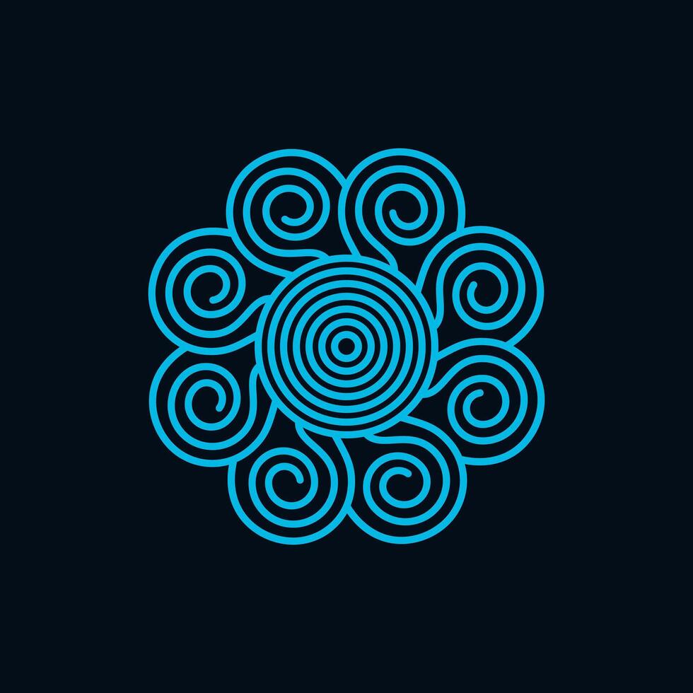 Abstract Spiral Circle Ornament vector