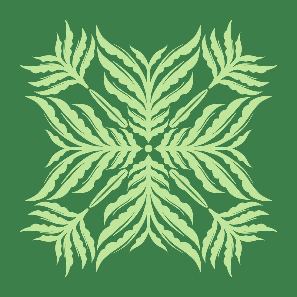 fresco336.Symmetry Green palm leaf symbol clip art element single pattern tattoo sticker nature rint art editable vector