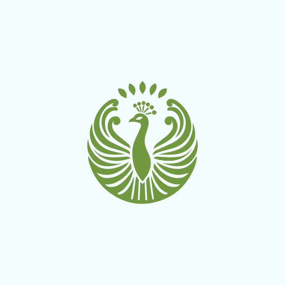 a green bird logo with a green background vector