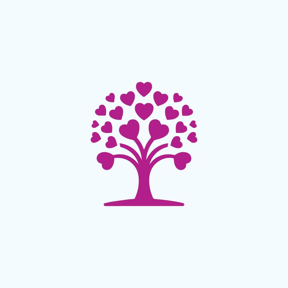 a purple tree with hearts on it vector