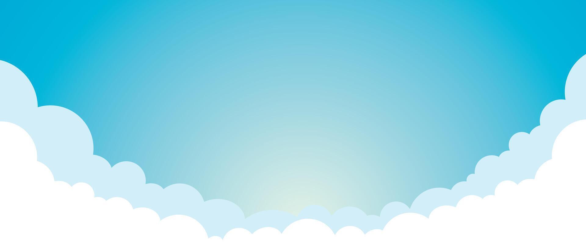 Beautiful and simple blue sky color clouds landscape background design vector