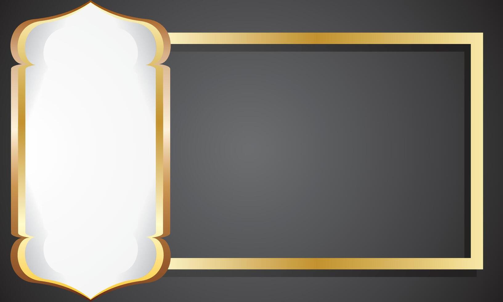 Luxury background with gold square frame in Islamic style vector