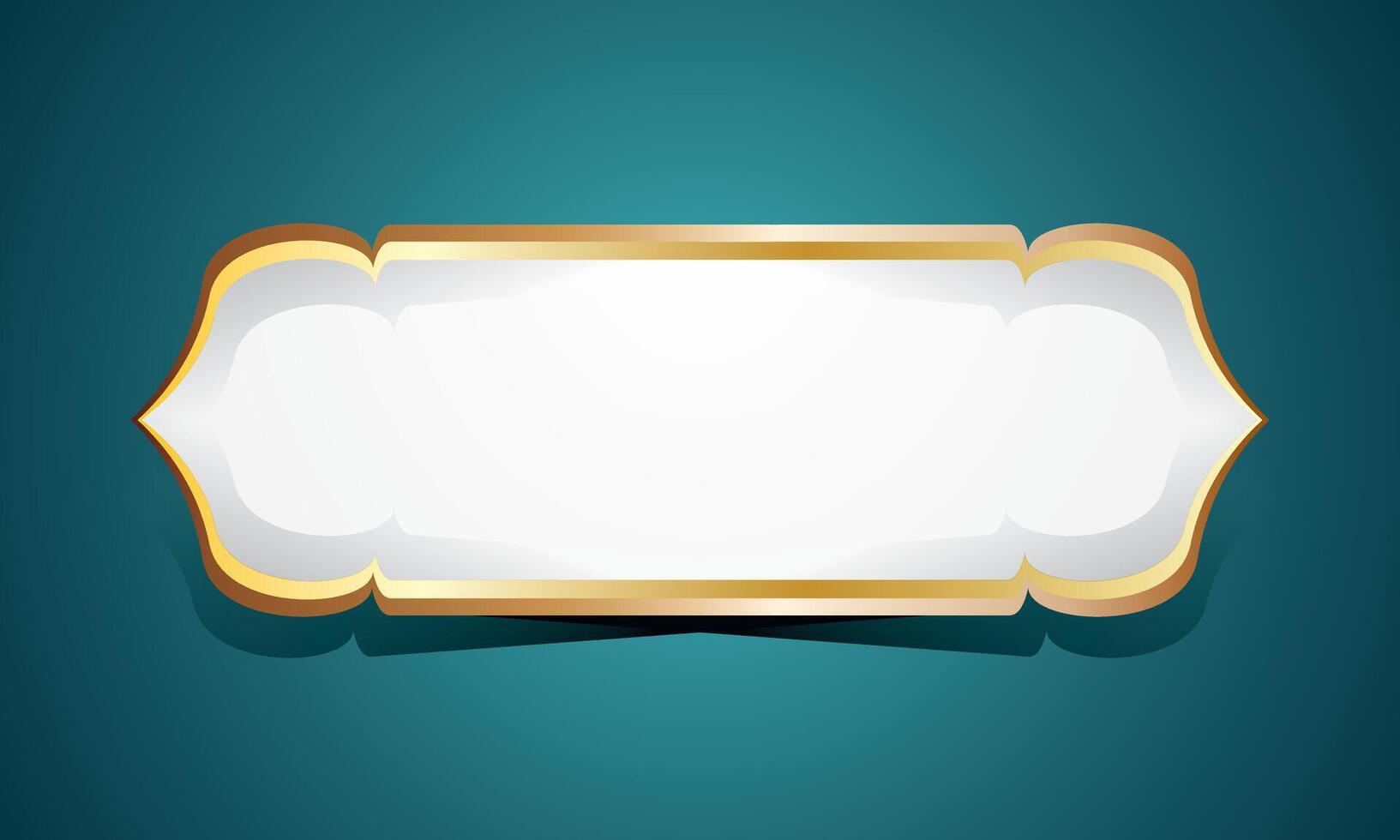 Luxury blue gold long box header text box banner islamic style vector