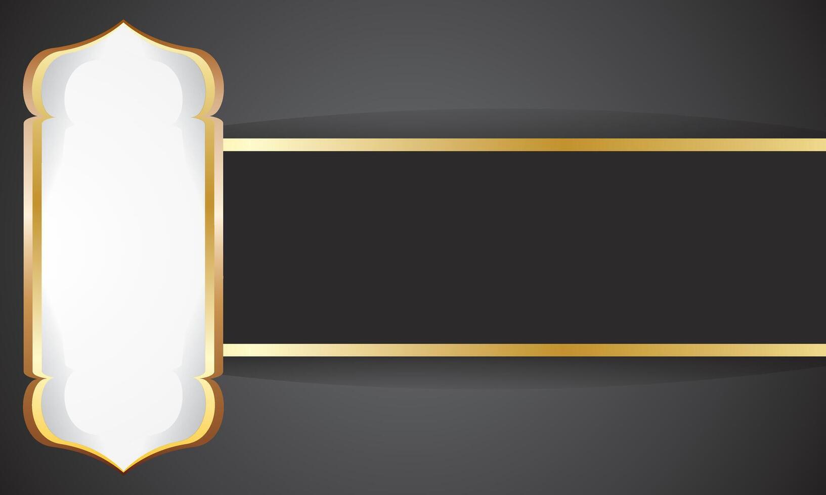 Luxury black background with gold square frame in Islamic style vector