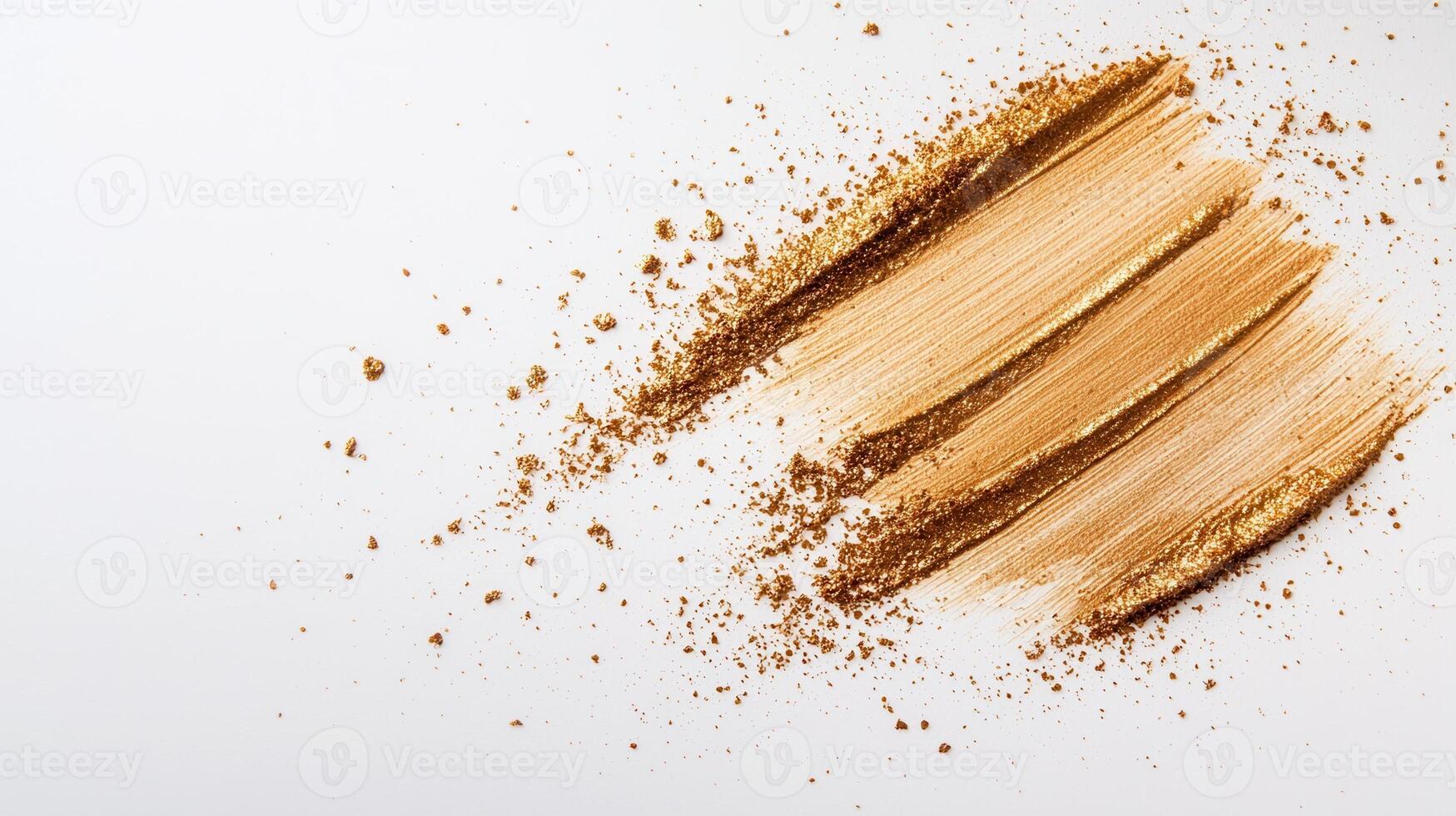 Gold paint smearing across textured surface, creating elegant artistic backdrop metallic shimmer photo