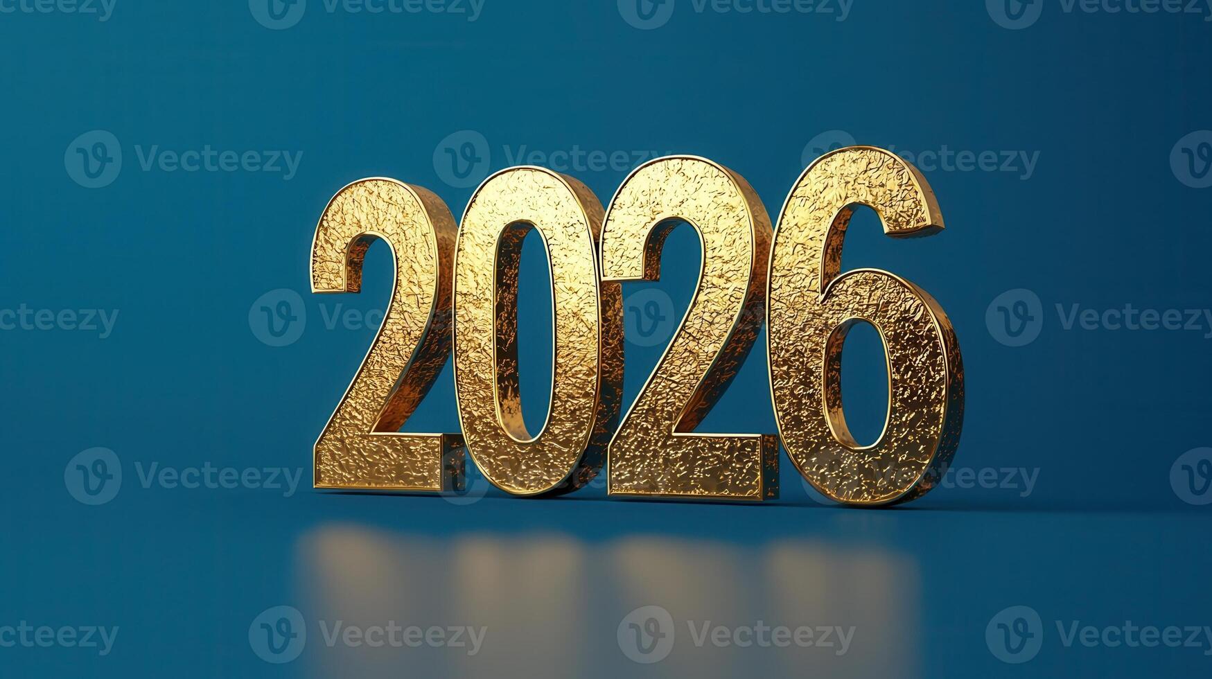 Golden 2026 standing on red glitter with christmas tree lights and ornaments bokeh in background, celebrating new year's eve photo