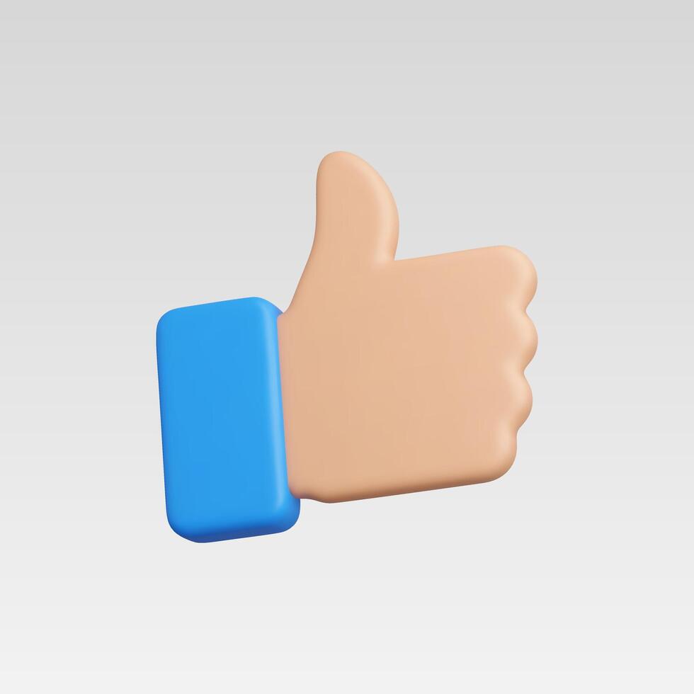 3d Realistic Thumb up Icon illustration vector