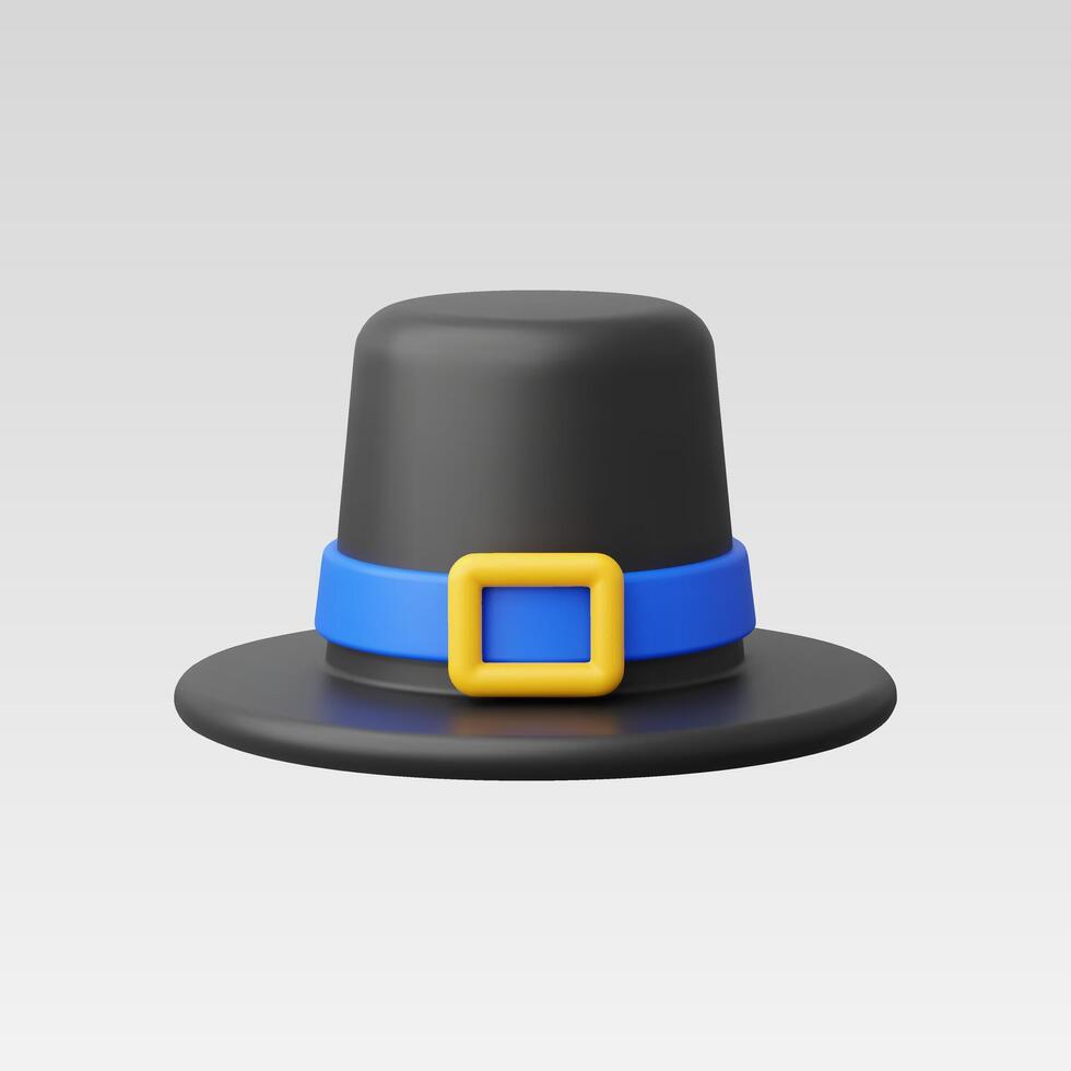 3d Realistic Thanksgiving Day hat icon illustration vector