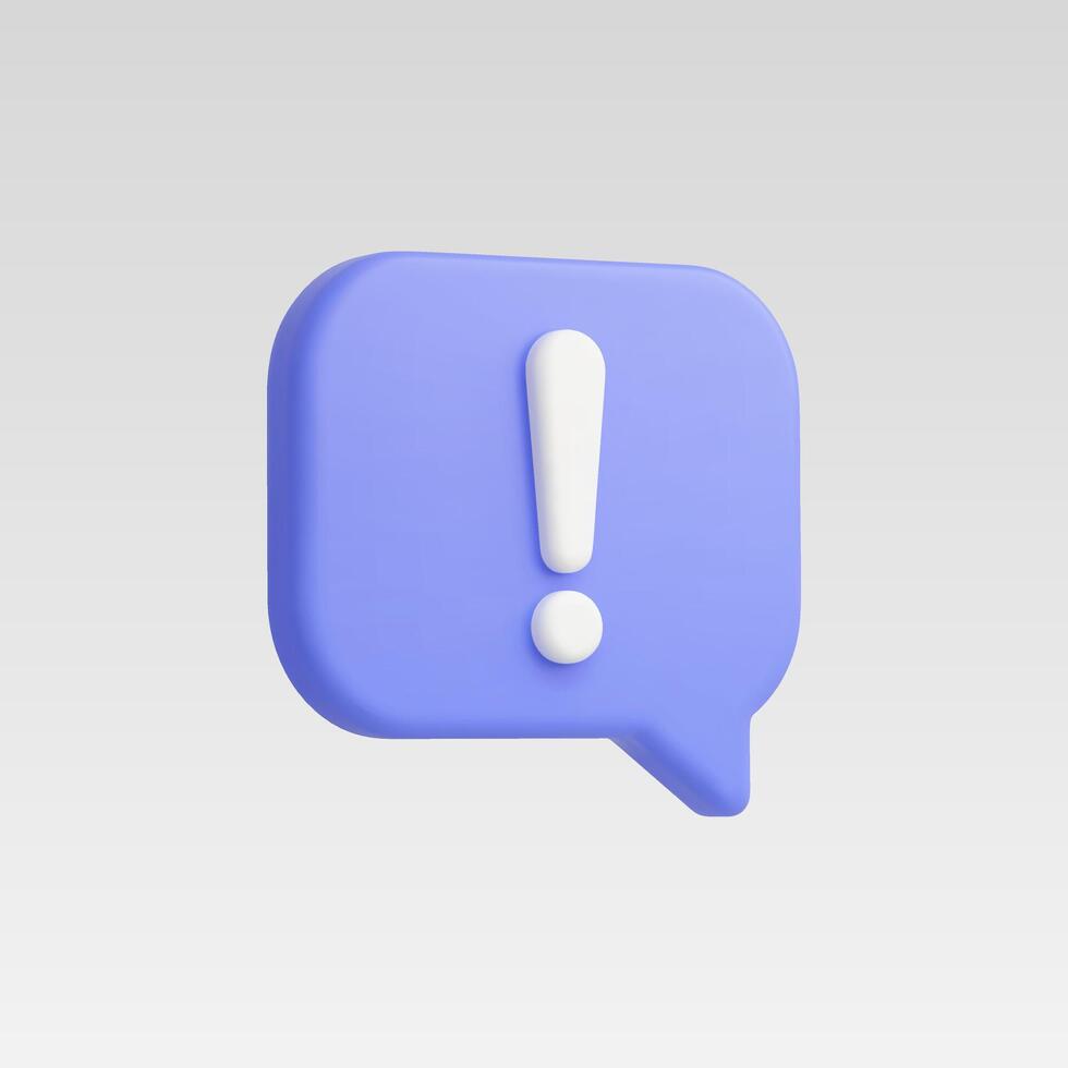 3d Realistic Danger attention icon illustration vector