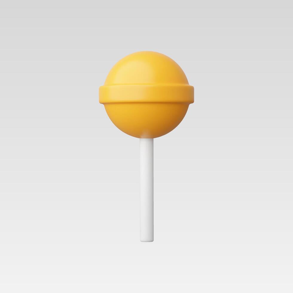A cheerful yellow lollipop against a minimalist background. vector