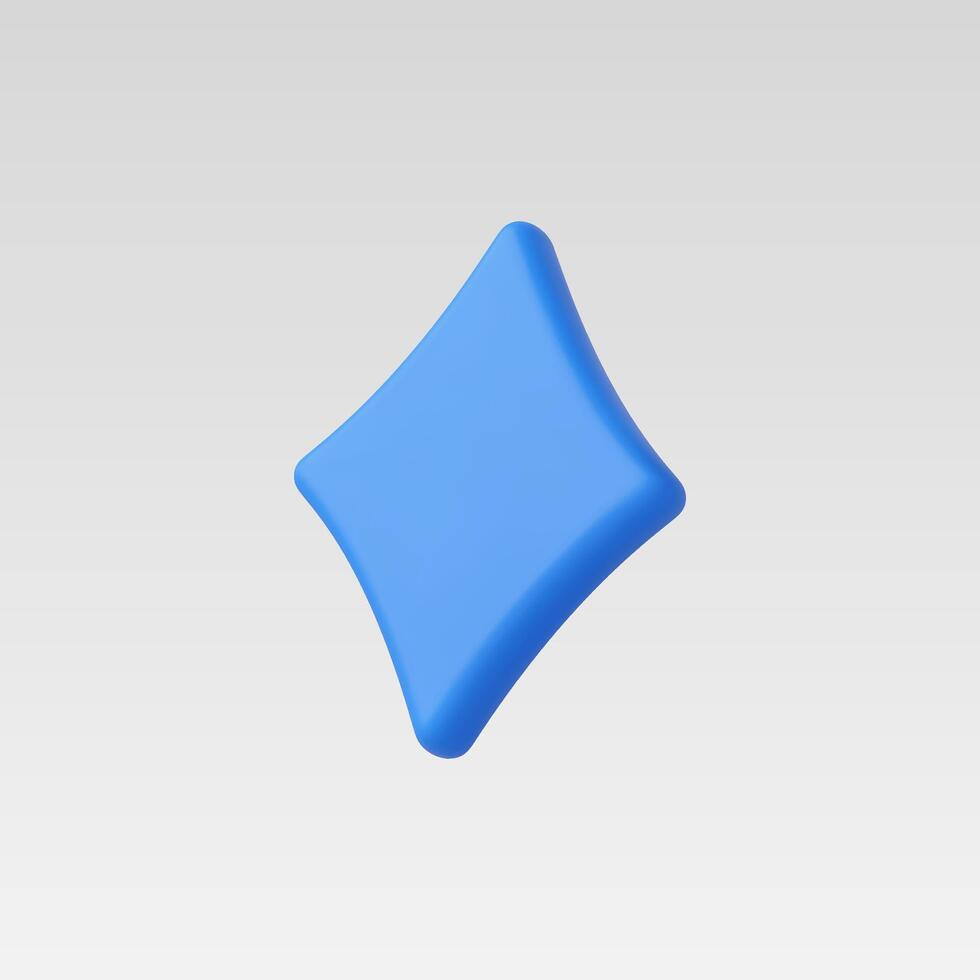 A smooth, blue diamond shape set against a light background. vector