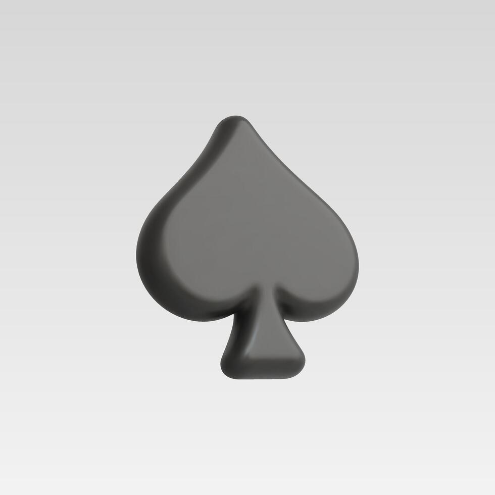 A sleek black spade symbol with a modern, minimalist design. vector