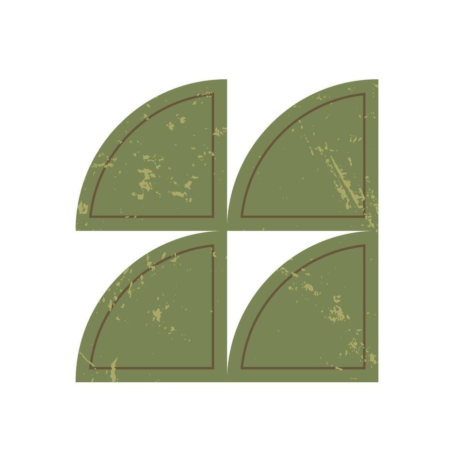Brutalist abstract shape with grunge texture. A minimal geometric icon created in a square form. This modern element highlights brutalism aesthetics, suitable for graphic projects and contemporary vector