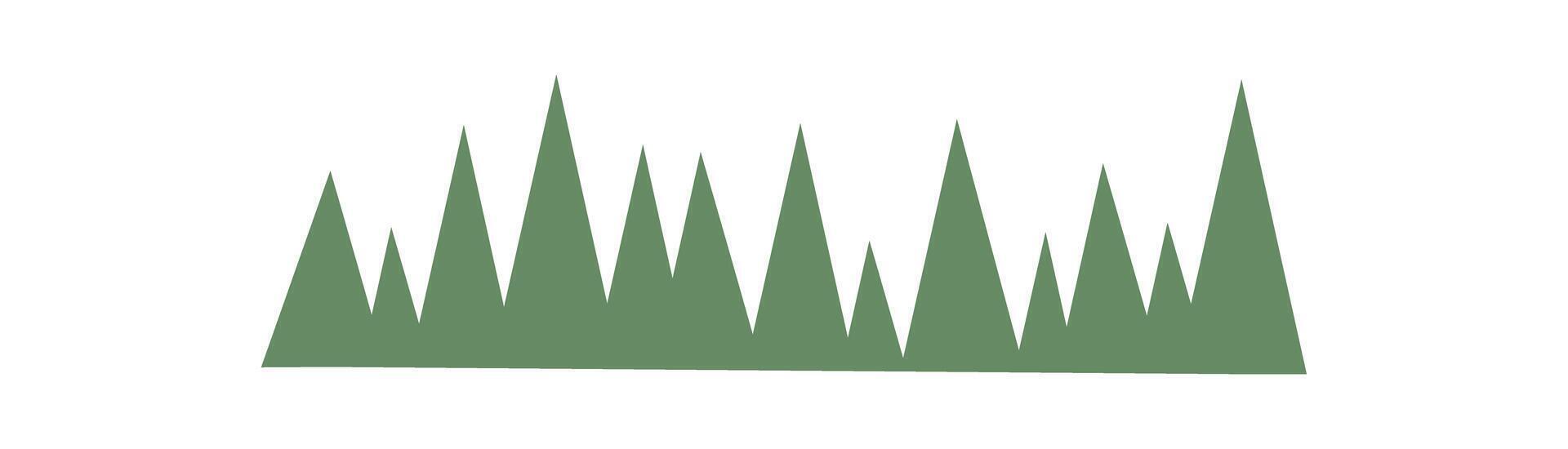 Tree icon in flat style represents the beauty of nature. Mountain graphic shows outdoor serenity and forest elements. Ideal for designs related to nature, ecology, and outdoor themes. vector