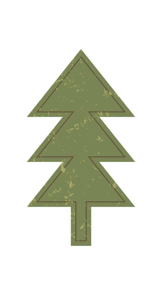 Brutalist abstract tree icon. Minimal shape with grunge texture. This modern element features a unique form, flat style, and contemporary design, perfect for graphic projects and artistic endeavors. vector