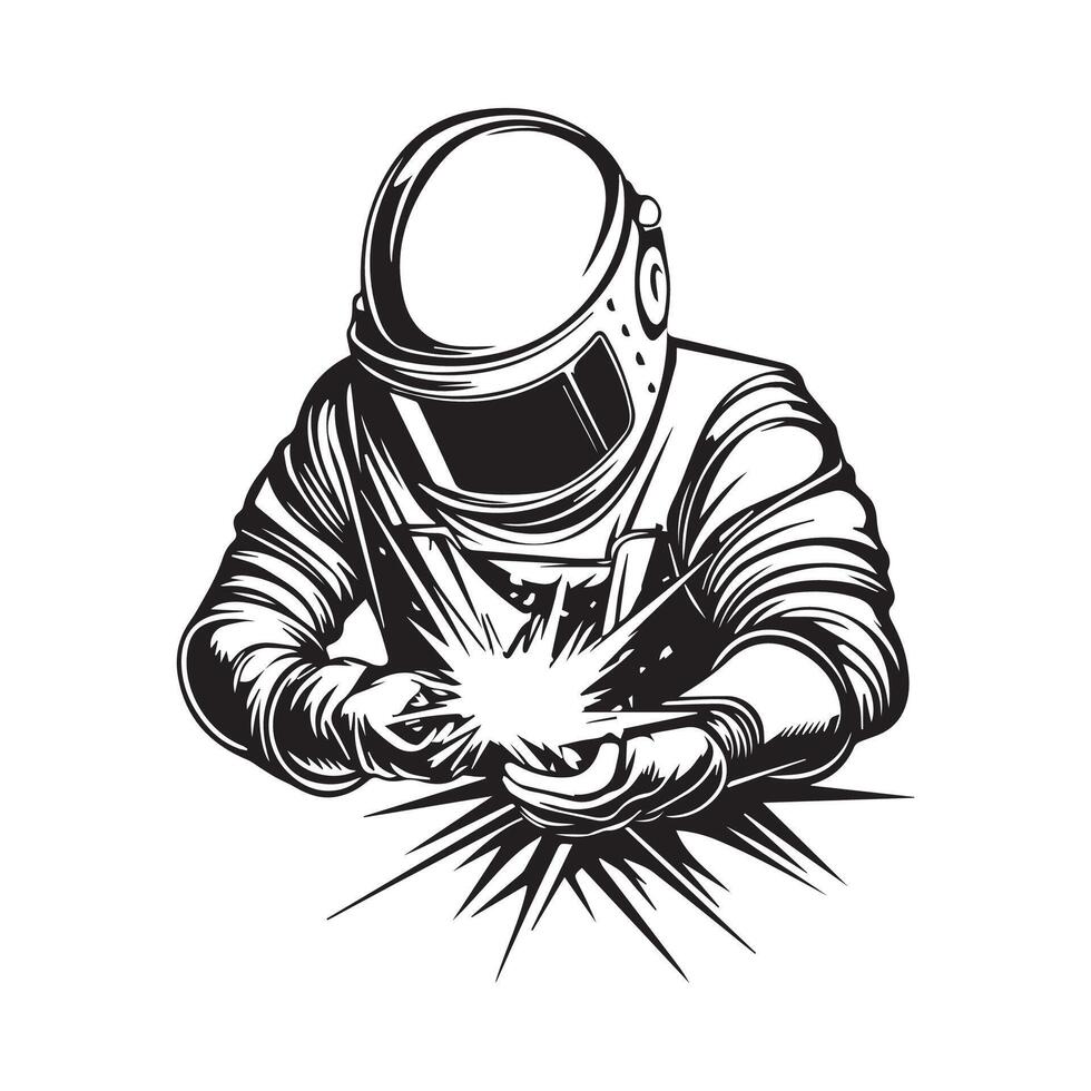 Professional Welder Service Logo Design Image on white background. vector