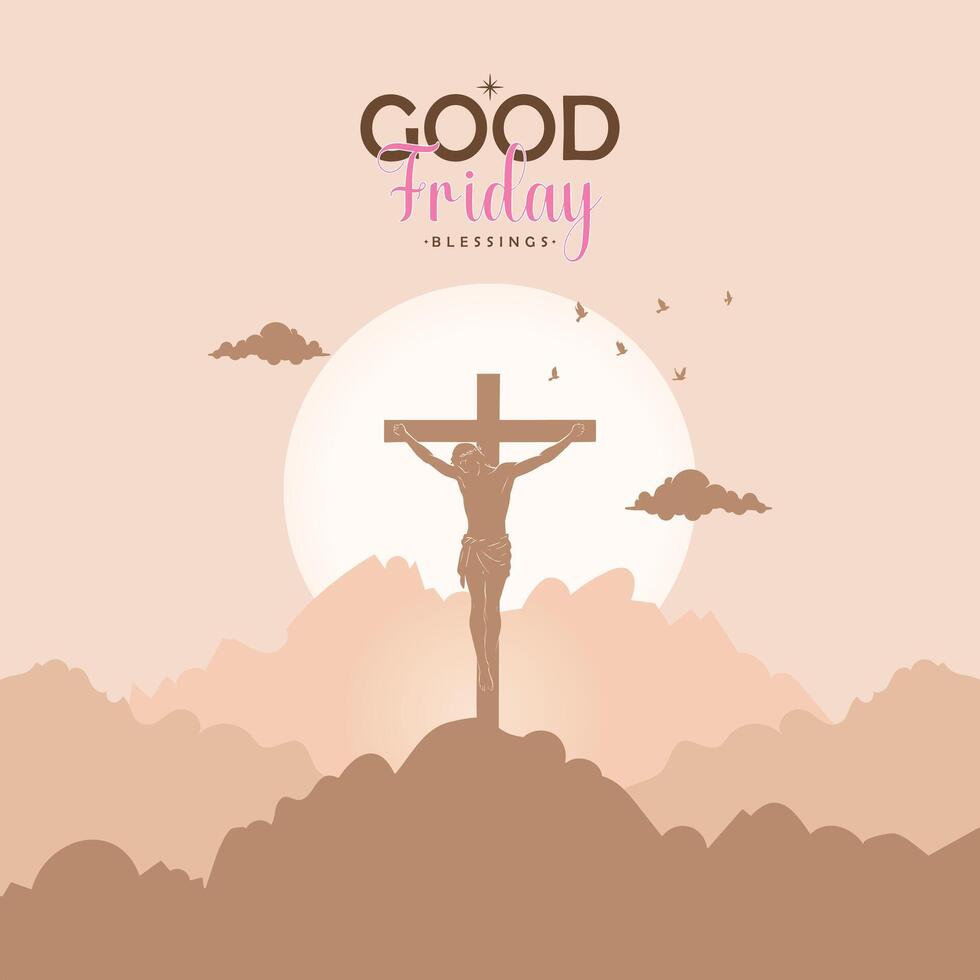 Good Friday, Easter Sunday, Holy Saturday, Maundy Thursday creative banners, posters, social posts, cards, backgrounds, templates, and web designs. vector
