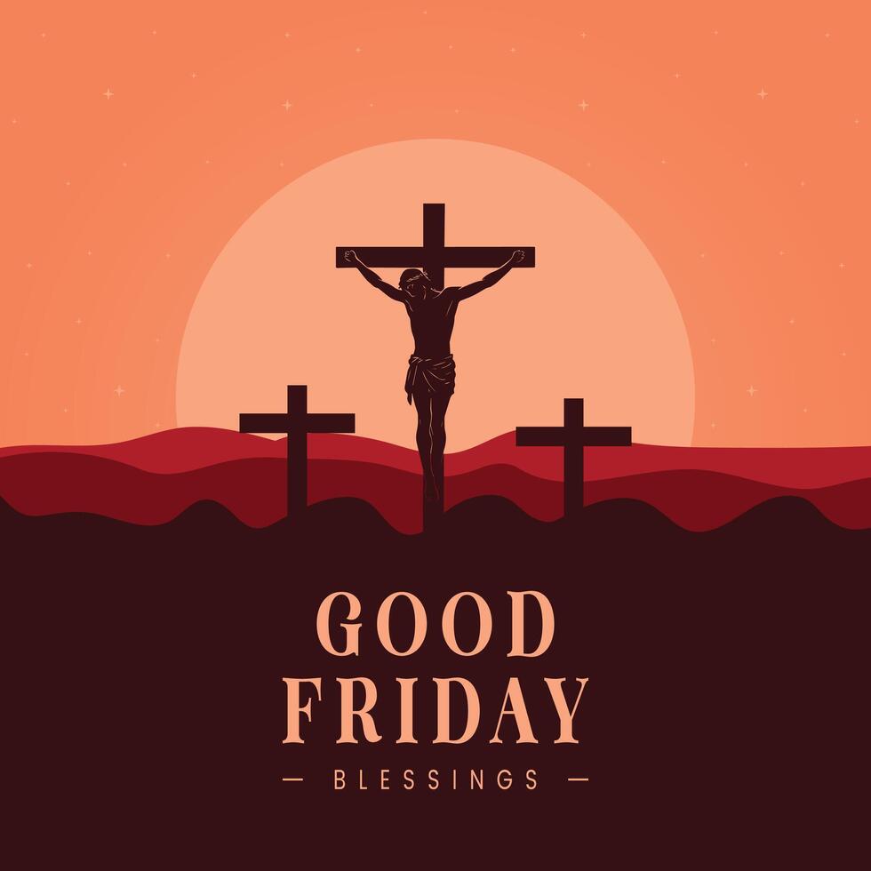 Good friday banner and social media post with text vector