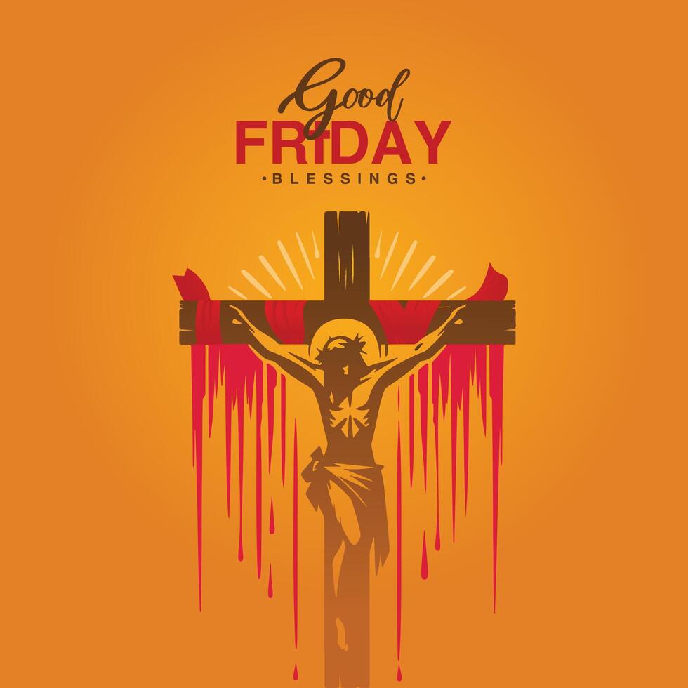 Spiritual Good Friday design honoring faith and reflection. Celebrate Holy Week with a creative, heartfelt Happy Good Friday poster vector