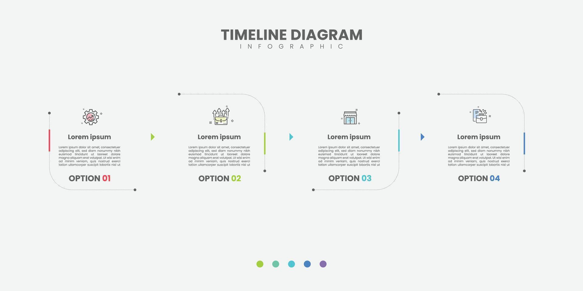 Progress bar with 4 arrows behind translucent elements placed in horizontal row. Concept of three steps to business success. Minimal infographic design template. vector