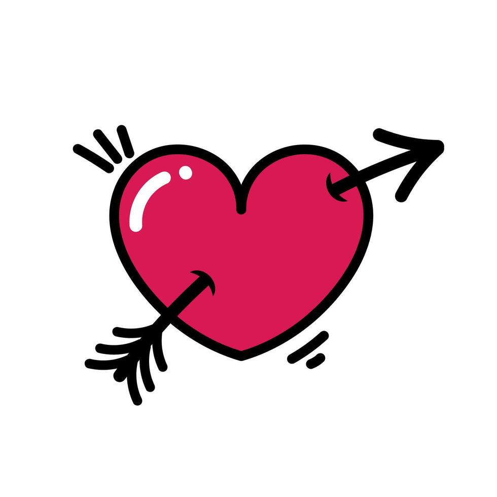 A heart with an arrow in it vector
