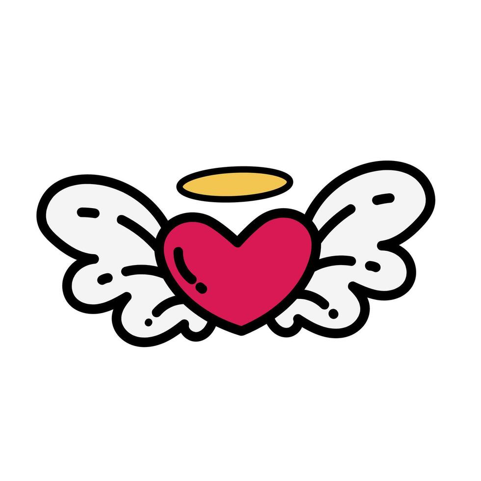 Angel heart icon illustration vector