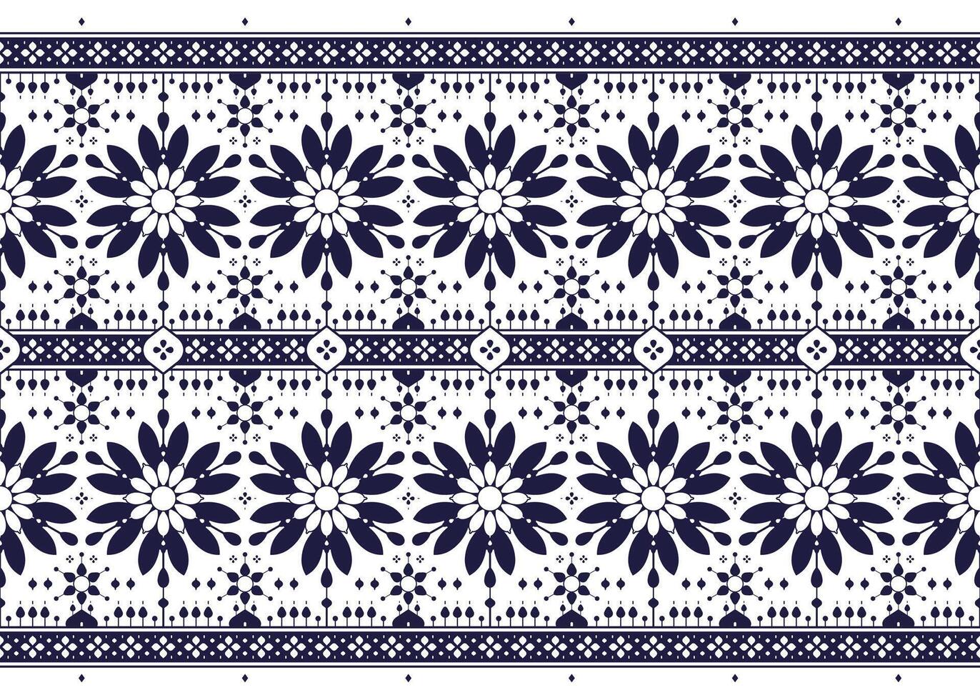 ethnic fabric seamless pattern, blue and white color, design for cloth, carpet, batik, ewallpaper, wrapping etc. vector
