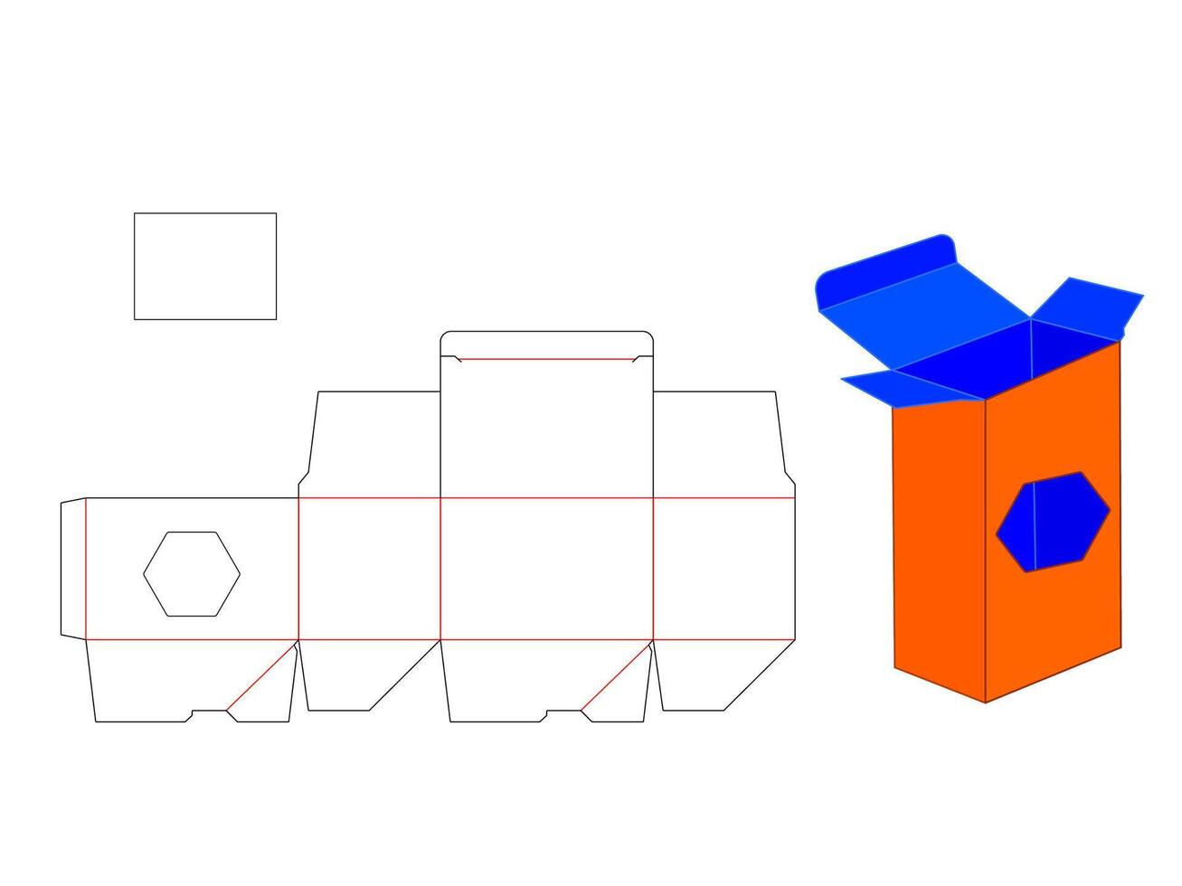 Innovative Polygon Shape Window Box LASER CUT Design vector