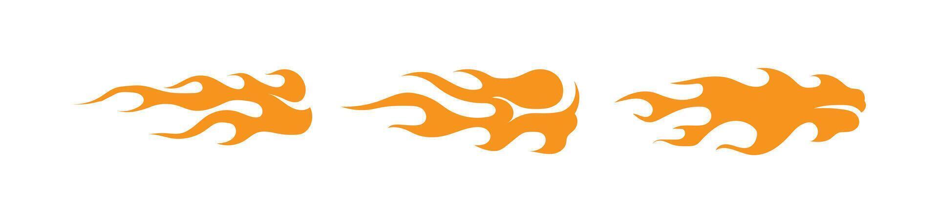 fire flame logo icon design template on orange and white colour vector