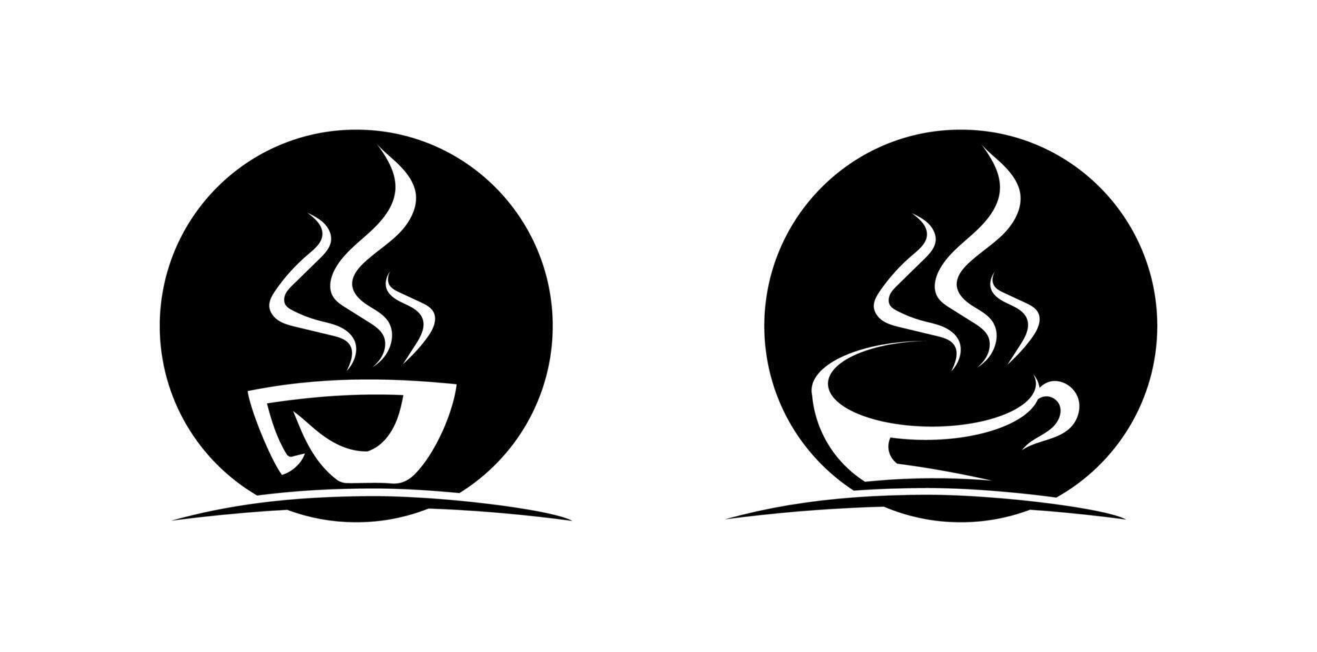 Coffee cup Logo Template icon design and coffe black vector