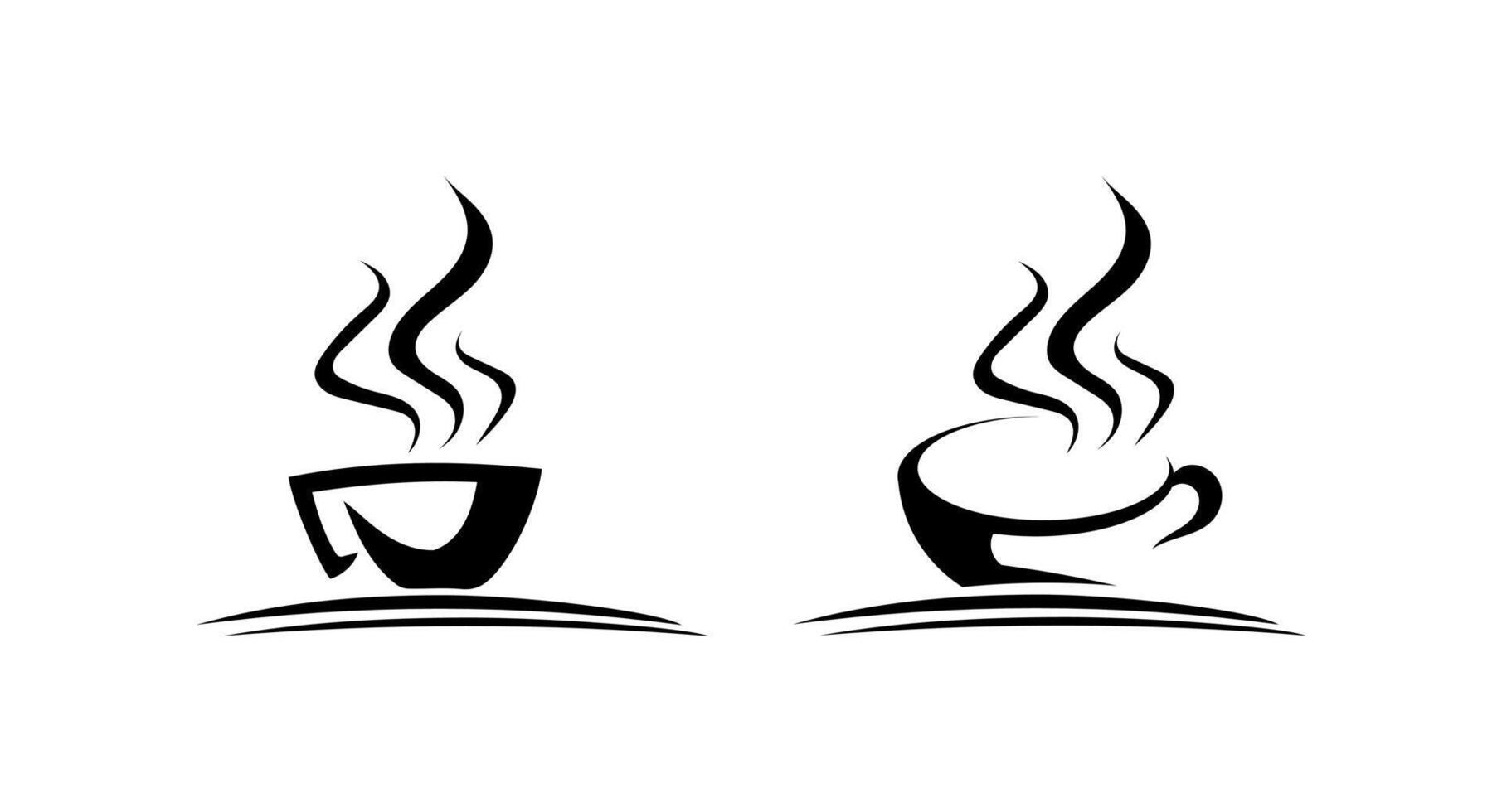 Coffee cup Logo Template icon design and coffe black and white colour vector