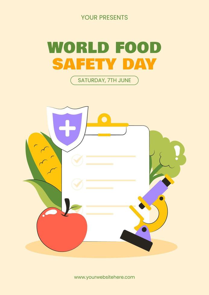 Flat Social Media Template for World Food Safety Day Flyer Event vector