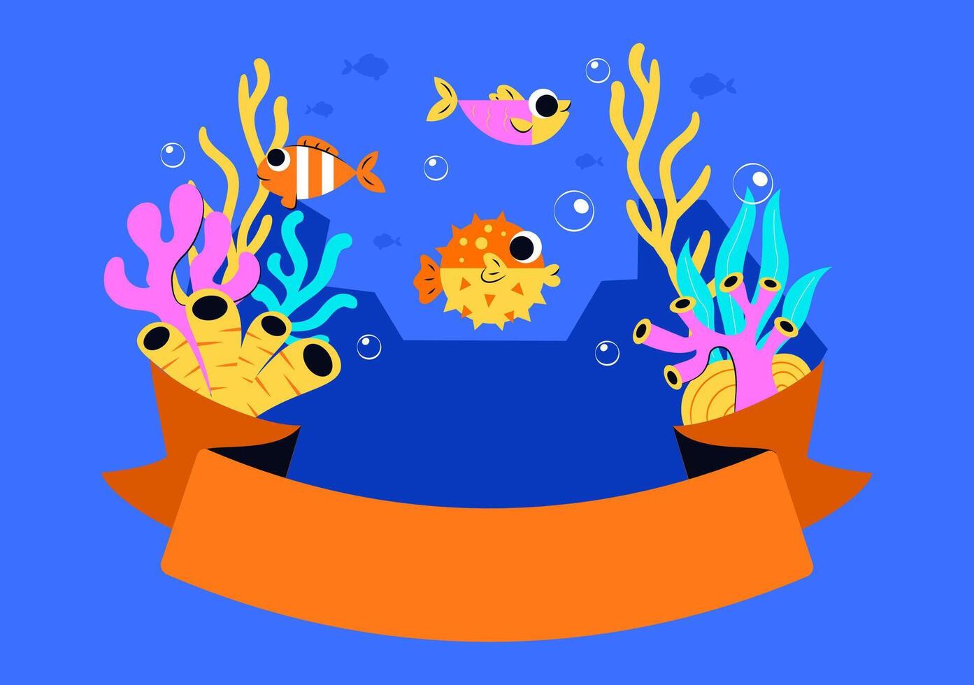 Cartoon Background of World Reef Awareness Day with Focus on Ocean Preservation vector