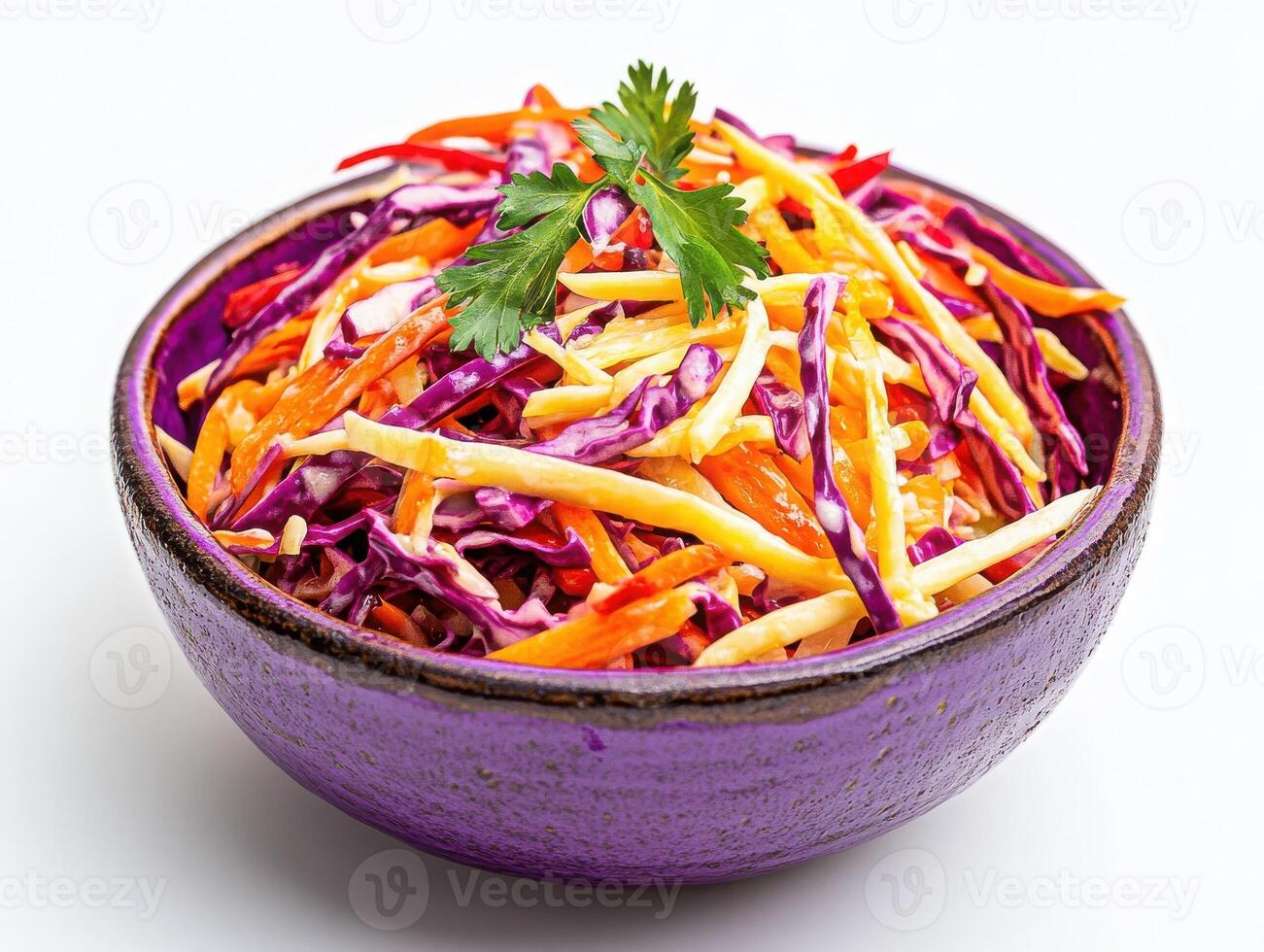 Vibrant coleslaw, colorful shredded vegetables photo